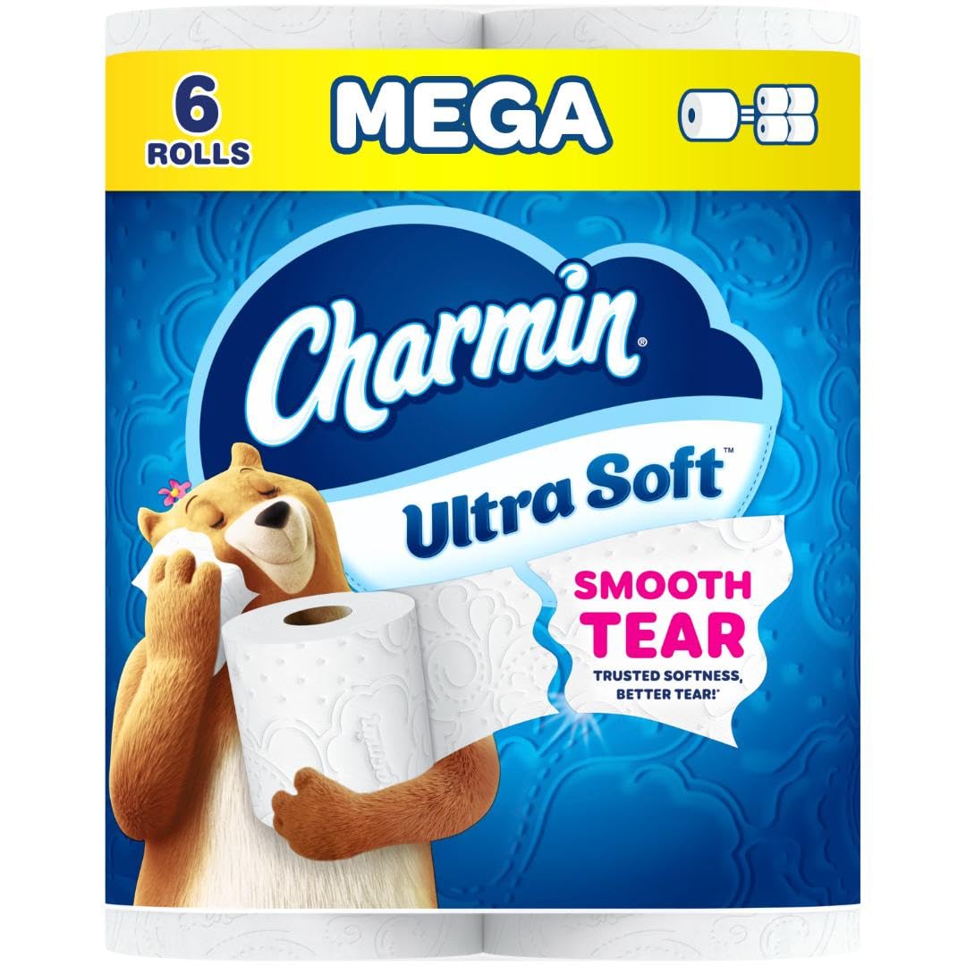 Charmin Ultra Soft Toilet Paper, 12 Mega Rolls = 24 Regular Rolls, 2-ply Bath Tissue