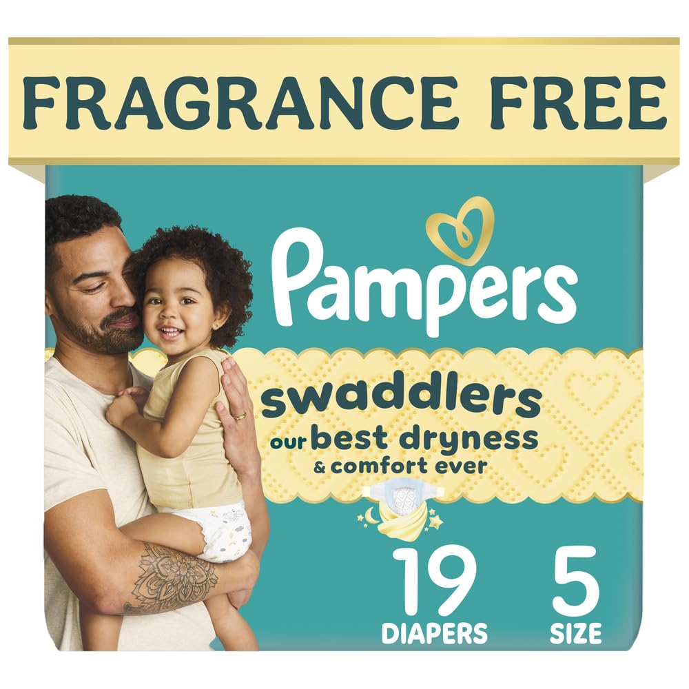 Pampers Swaddlers Newborn Diapers, Size Newborn (10 lbs), 84 Count, Fragrance Free, Hypoallergenic, Absorbent, Pediatrician Recommended, Skin Safe