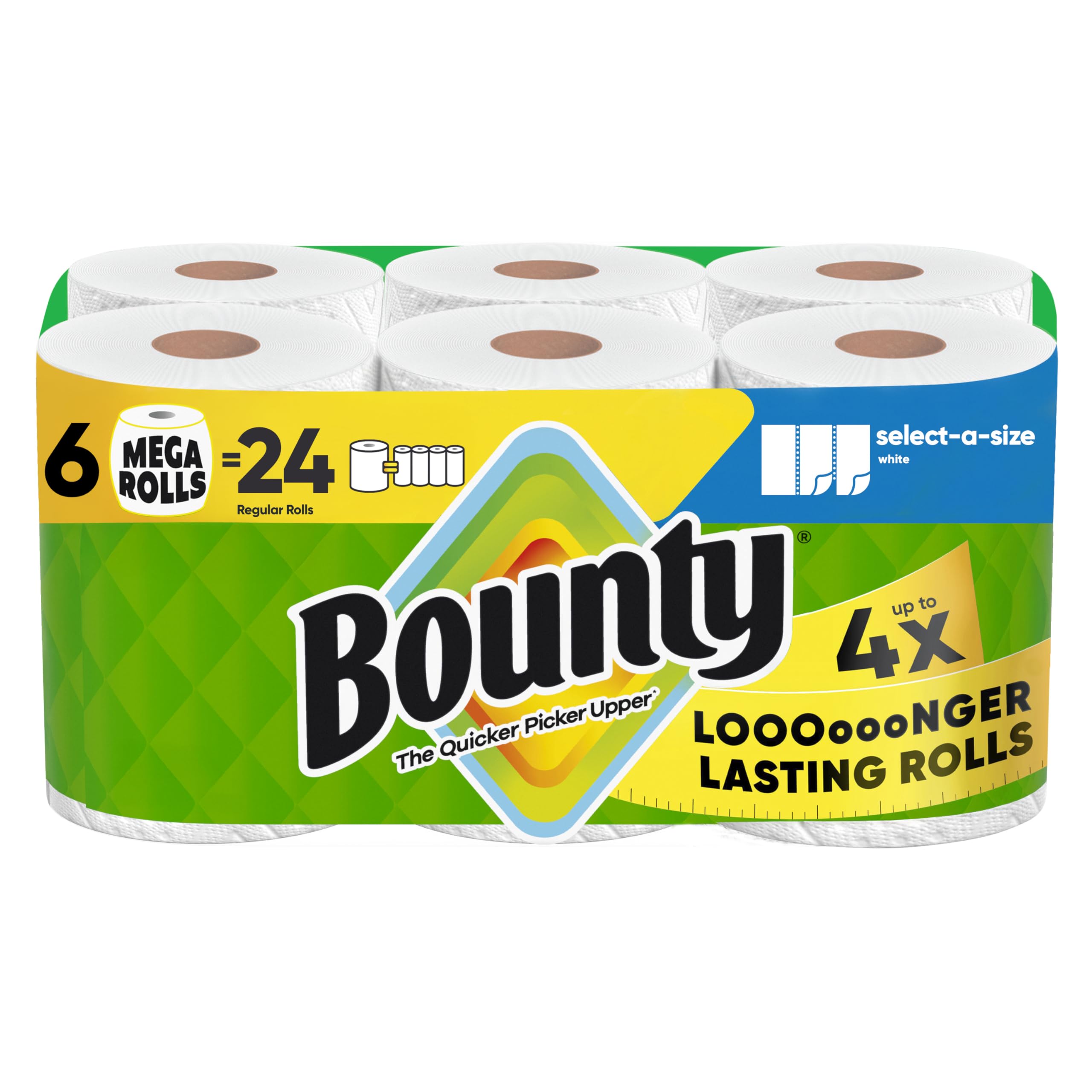 Bounty Select-A-Size Paper Towels, White, 8 Triple Rolls = 24 Regular Roll