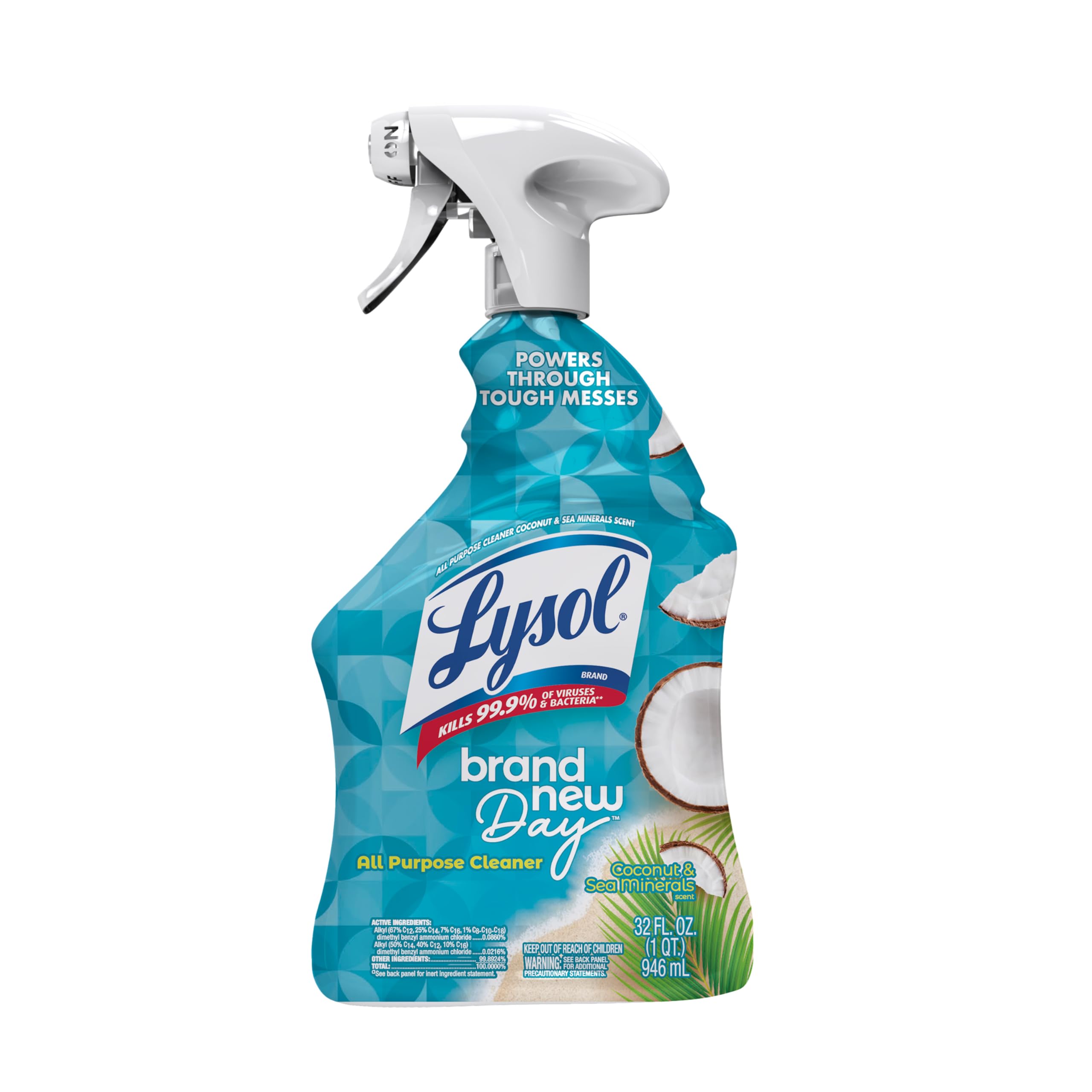 Lysol All Purpose Cleaner Spray, Multi-Purpose Disinfecting Spray, Kitchen & Bathroom Cleaner, Lemon Breeze, Lavender, & Mango Scents, 32oz (Pack of 4)