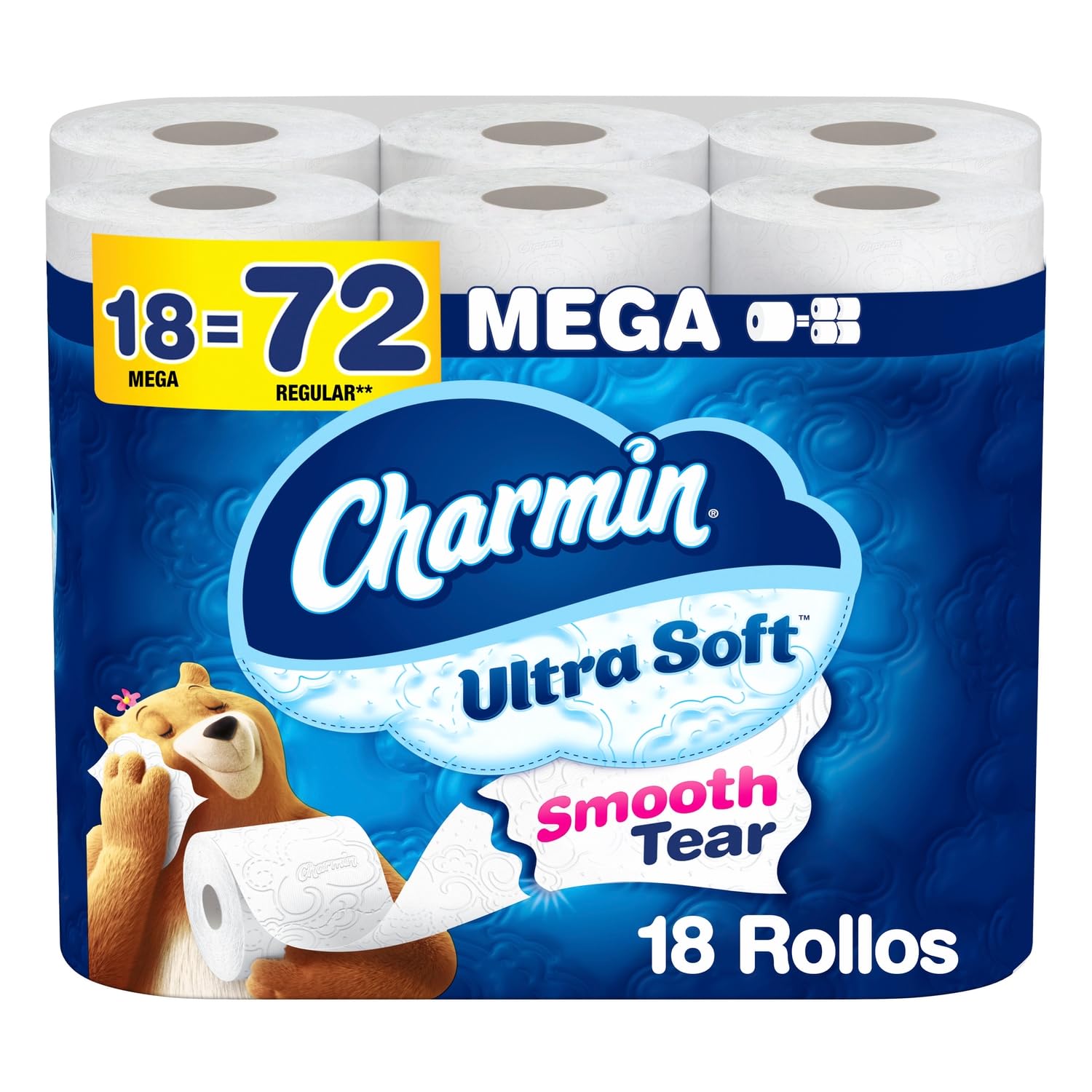 Charmin Ultra Soft Toilet Paper, 12 Mega Rolls = 24 Regular Rolls, 2-ply Bath Tissue