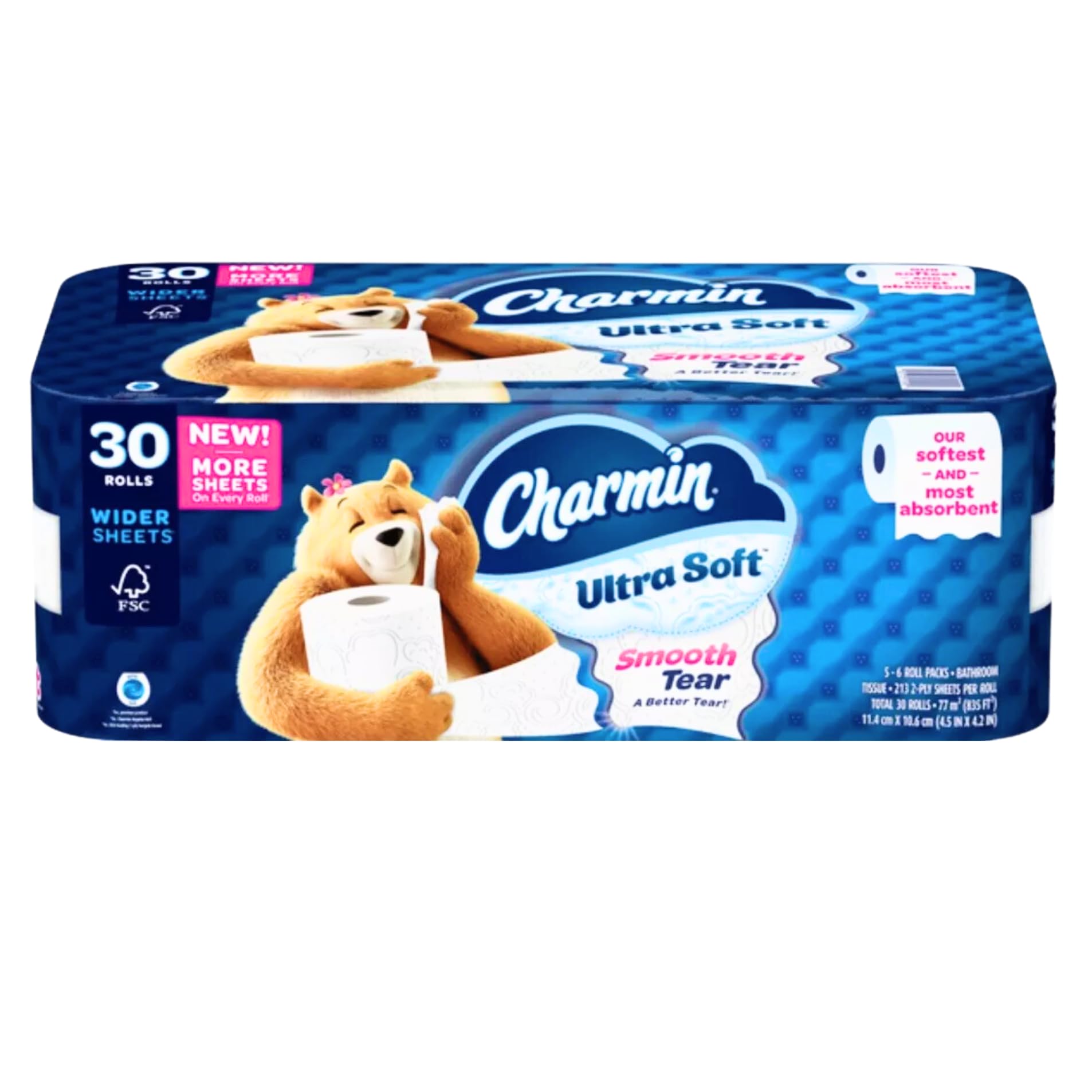 Charmin Ultra Soft Toilet Paper, 12 Mega Rolls = 24 Regular Rolls, 2-ply Bath Tissue