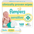Pampers Sensitive Baby Wipes, Clinically Proven, Fragrance Free, Unscented, Water Based, Hypoallergenic, Multi-Use, Hand Wipes 336 Wipes Total (6X Flip-Top Packs) [Packaging May Vary]