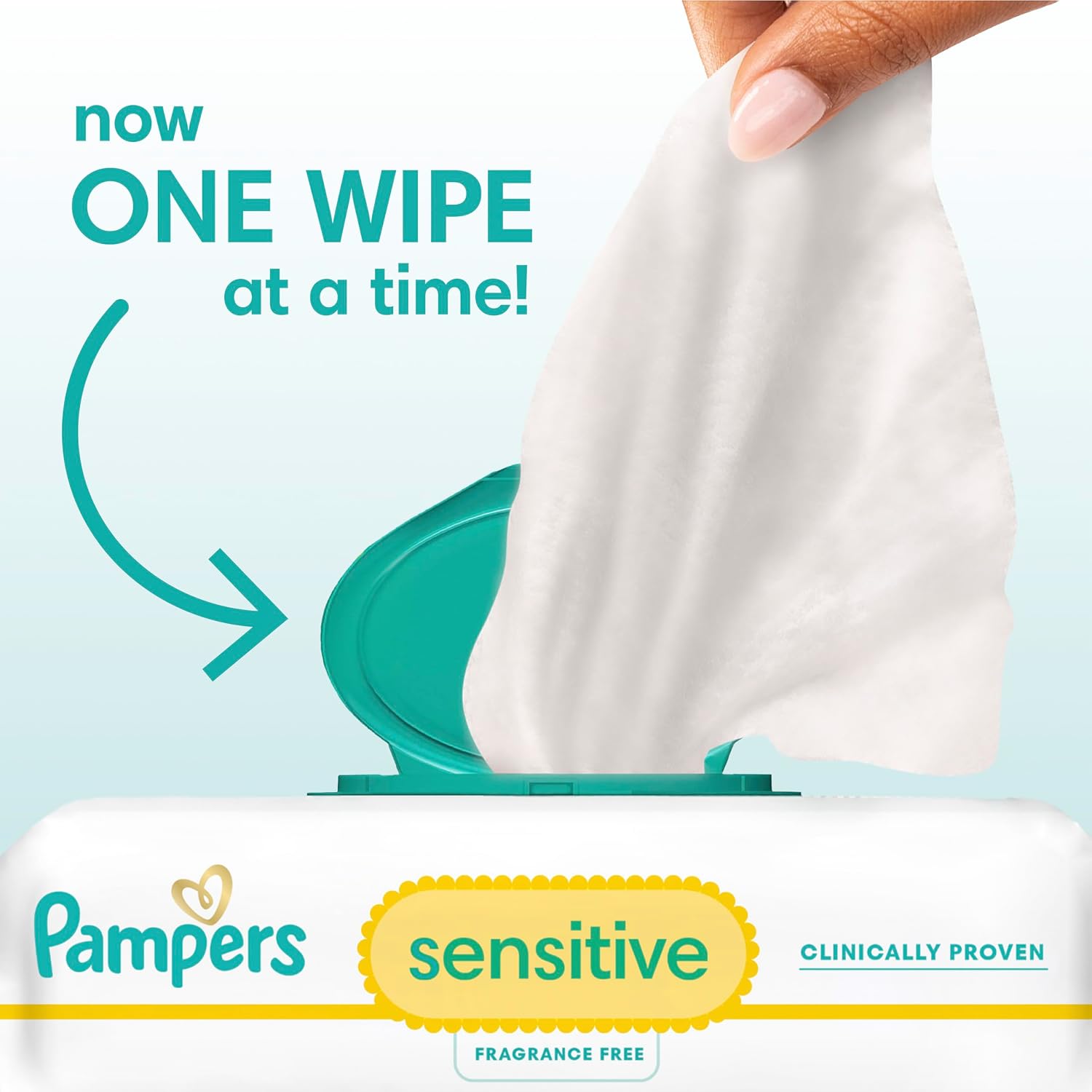 Pampers Sensitive Baby Wipes, Clinically Proven, Fragrance Free, Unscented, Water Based, Hypoallergenic, Multi-Use, Hand Wipes 336 Wipes Total (6X Flip-Top Packs) [Packaging May Vary]