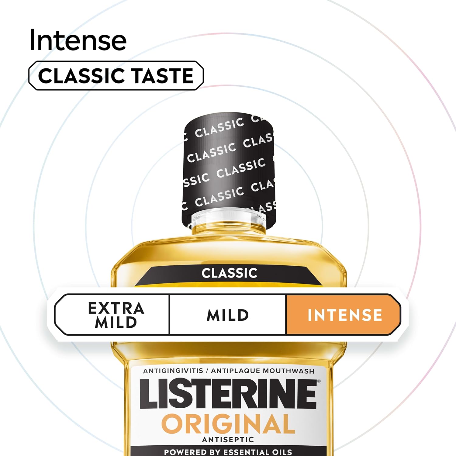 Listerine Original Intense Antiseptic Oral Care Mouthwash to Kill 99.9% of Germs that Cause Bad Breath, Plaque and Gingivitis, ADA-Accepted Mouthwash, Intense Original Flavored Oral Rinse, 1.5 L
