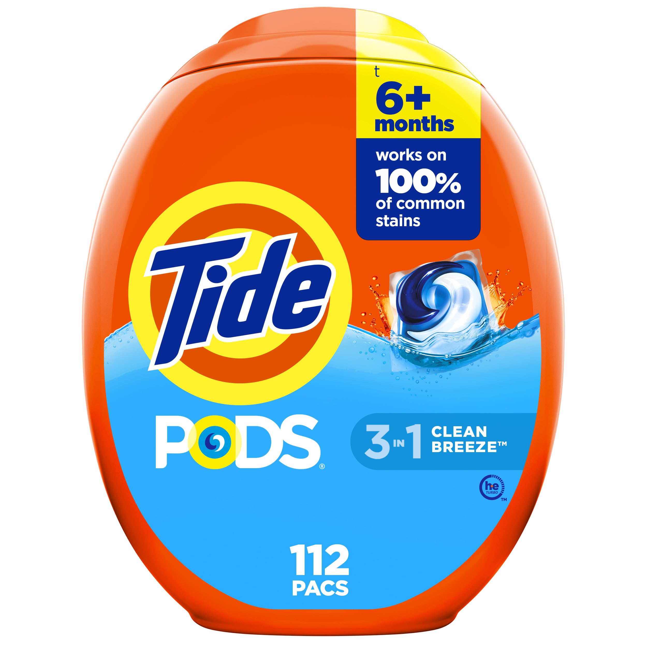 Tide PODS laundry detergent pacs, 3-in-1 Stain Remover, Odor Fighter, Color Protector, 42 Count, HE compatible, Original Scent
