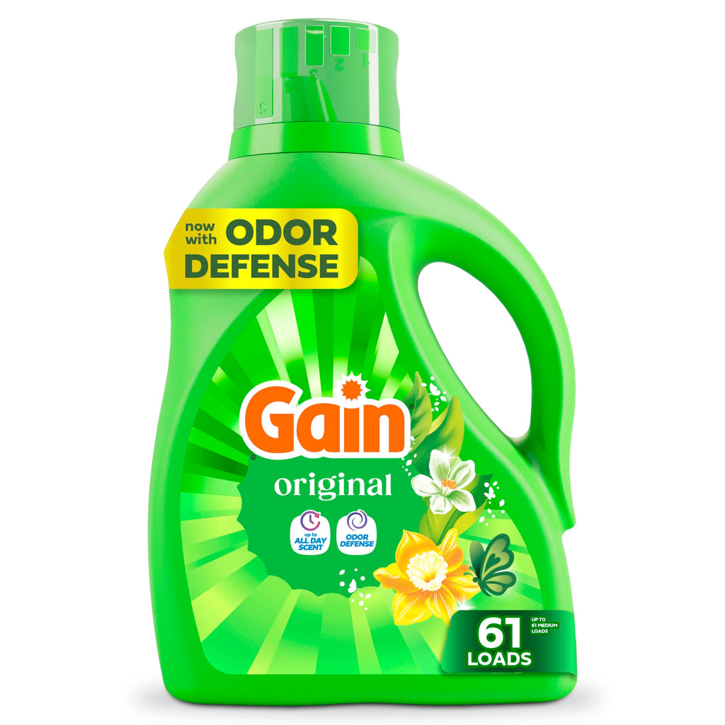 Gain + Aroma Boost Liquid Laundry Detergent, Original Scent, 61 Loads, 88 fl oz, HE Compatible (Pack of 2)