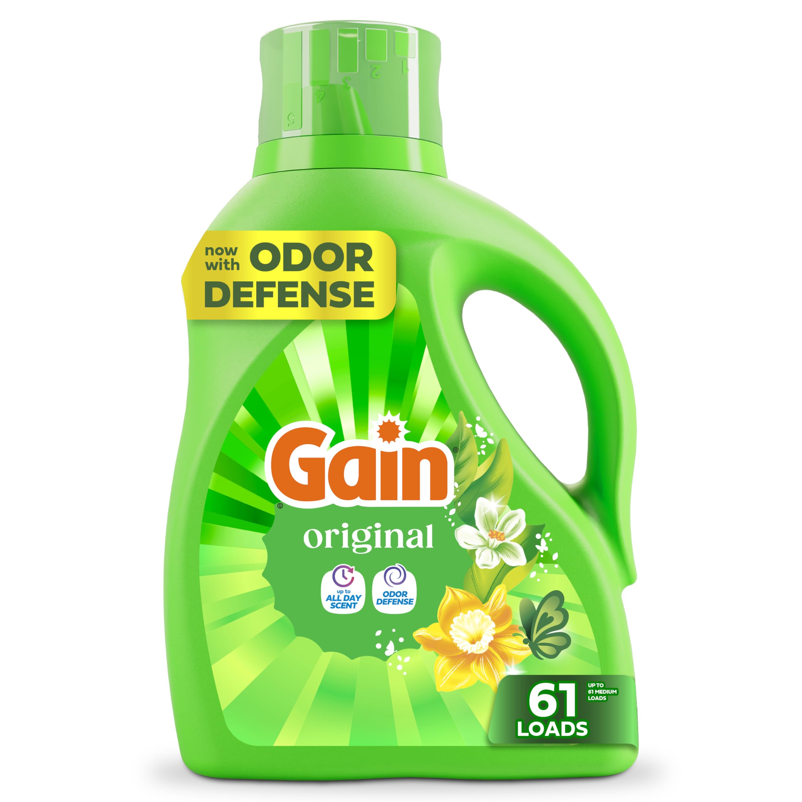 Gain + Aroma Boost Liquid Laundry Detergent, Original Scent, 61 Loads, 88 fl oz, HE Compatible (Pack of 2)