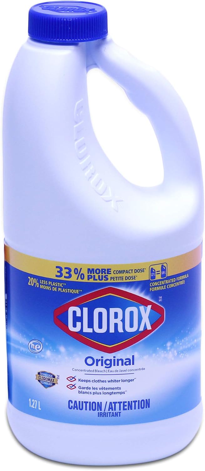 Clorox Concentrated Liquid Bleach with Cloromax Technology, Original - 43 Fl Oz / 1.27 L x 2 Pack