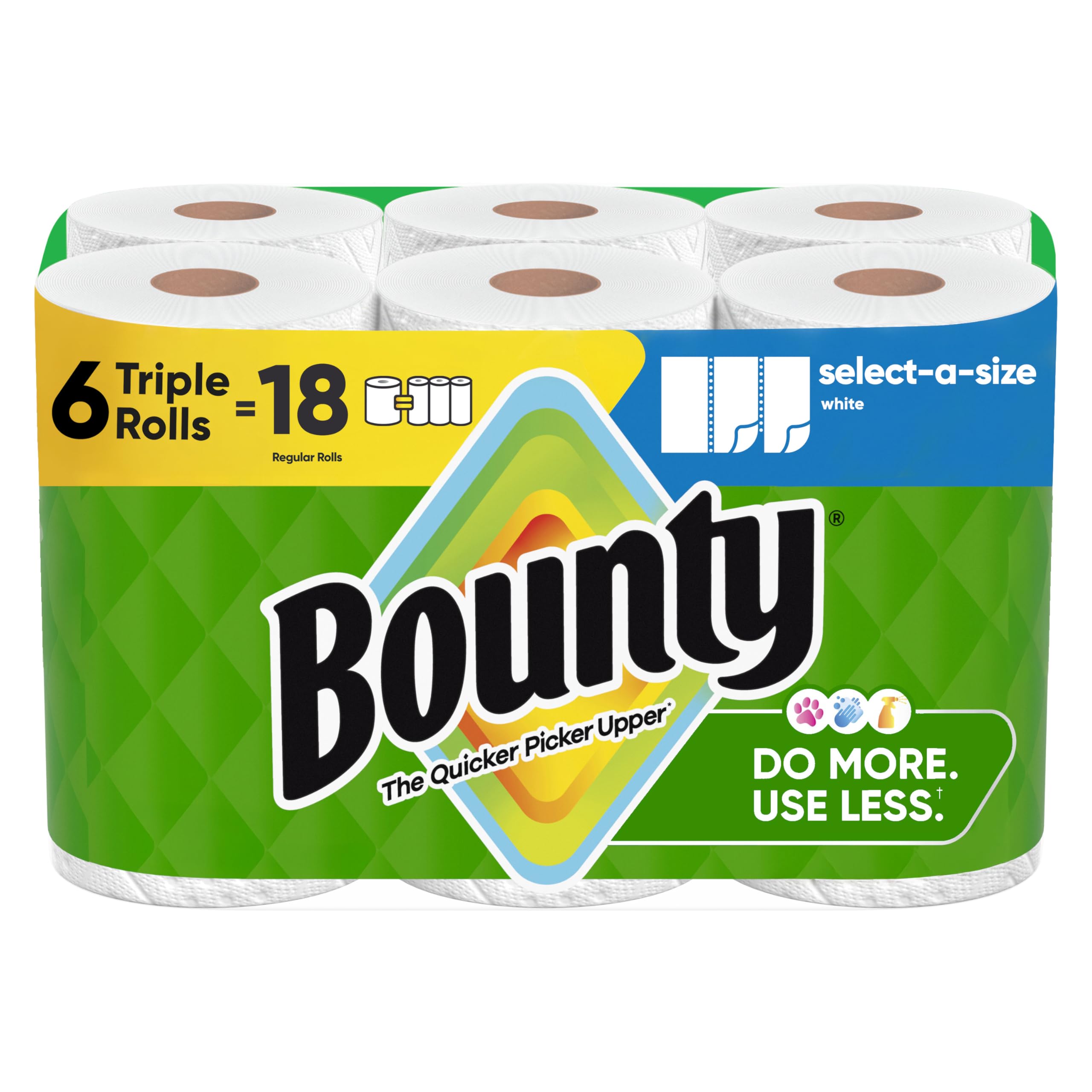 Bounty Select-A-Size Paper Towels, White, 8 Triple Rolls = 24 Regular Roll