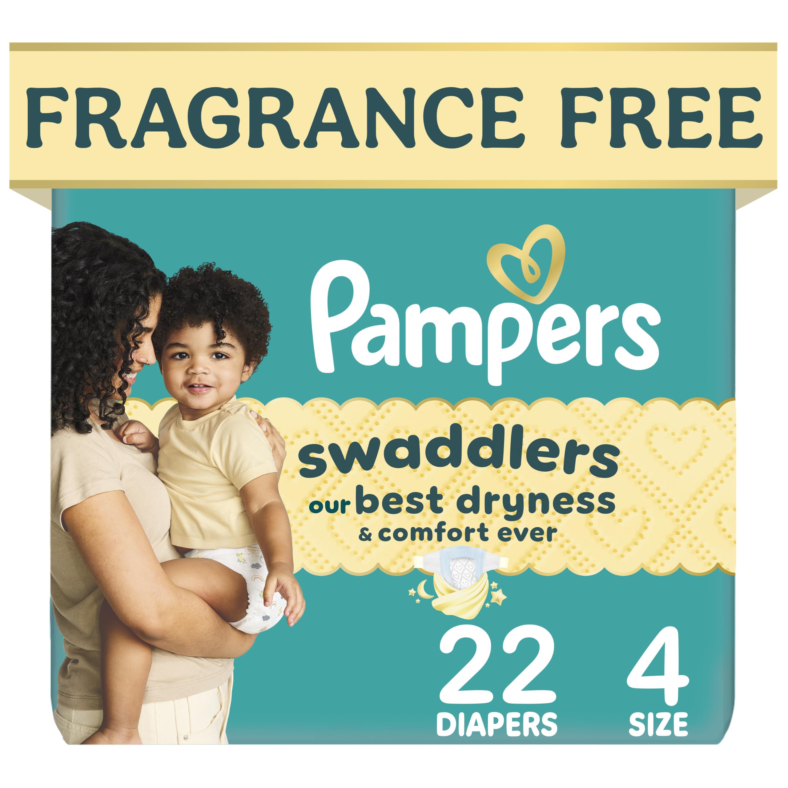 Pampers Swaddlers Newborn Diapers, Size Newborn (10 lbs), 84 Count, Fragrance Free, Hypoallergenic, Absorbent, Pediatrician Recommended, Skin Safe