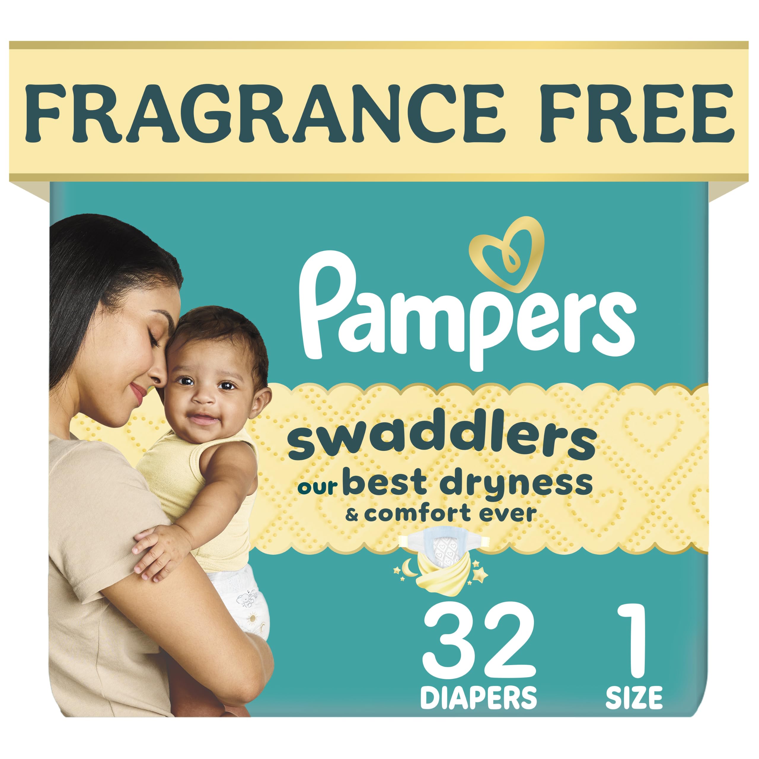 Pampers Swaddlers Newborn Diapers, Size Newborn (10 lbs), 84 Count, Fragrance Free, Hypoallergenic, Absorbent, Pediatrician Recommended, Skin Safe