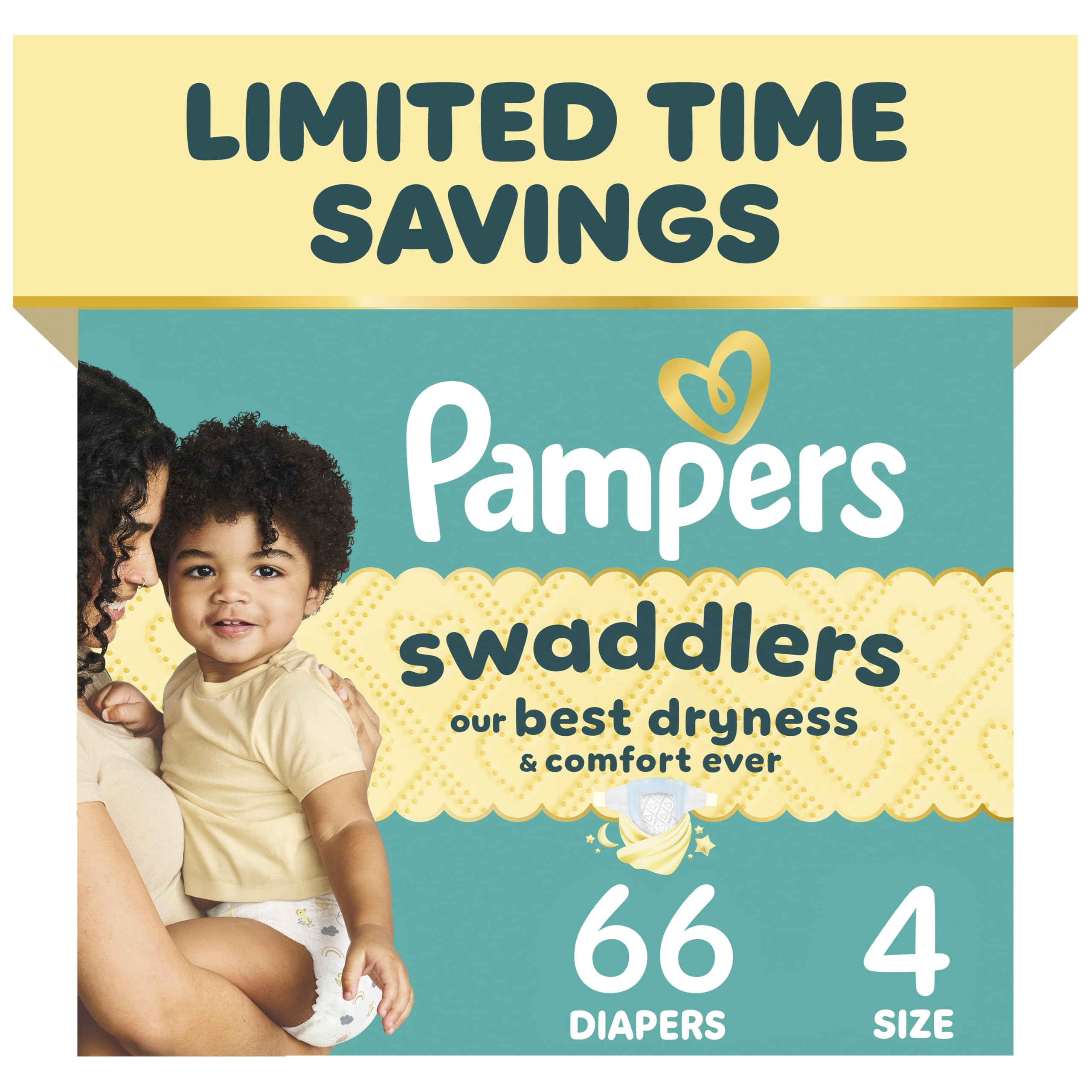 Pampers Swaddlers Newborn Diapers, Size Newborn (10 lbs), 84 Count, Fragrance Free, Hypoallergenic, Absorbent, Pediatrician Recommended, Skin Safe