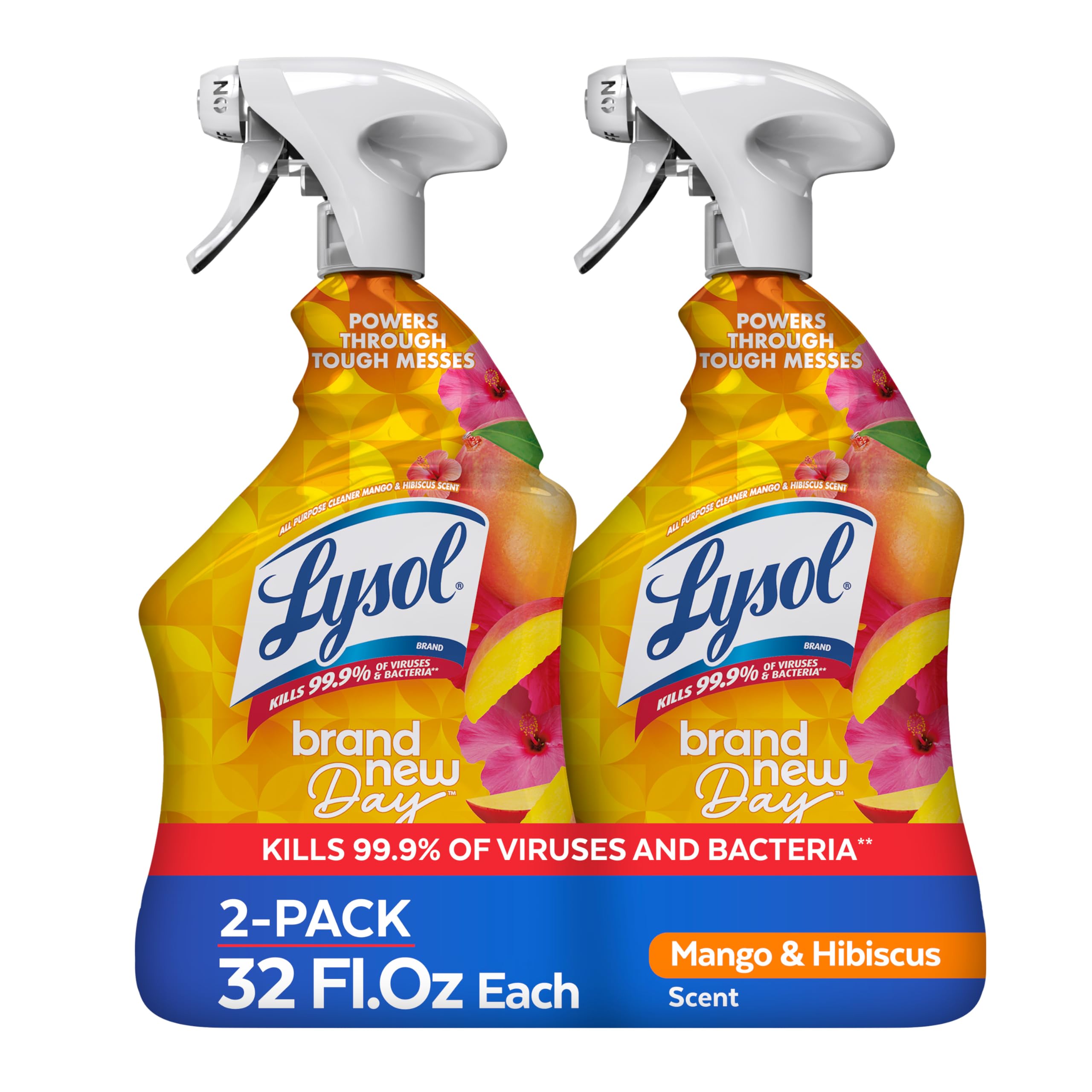Lysol All Purpose Cleaner Spray, Multi-Purpose Disinfecting Spray, Kitchen & Bathroom Cleaner, Lemon Breeze, Lavender, & Mango Scents, 32oz (Pack of 4)