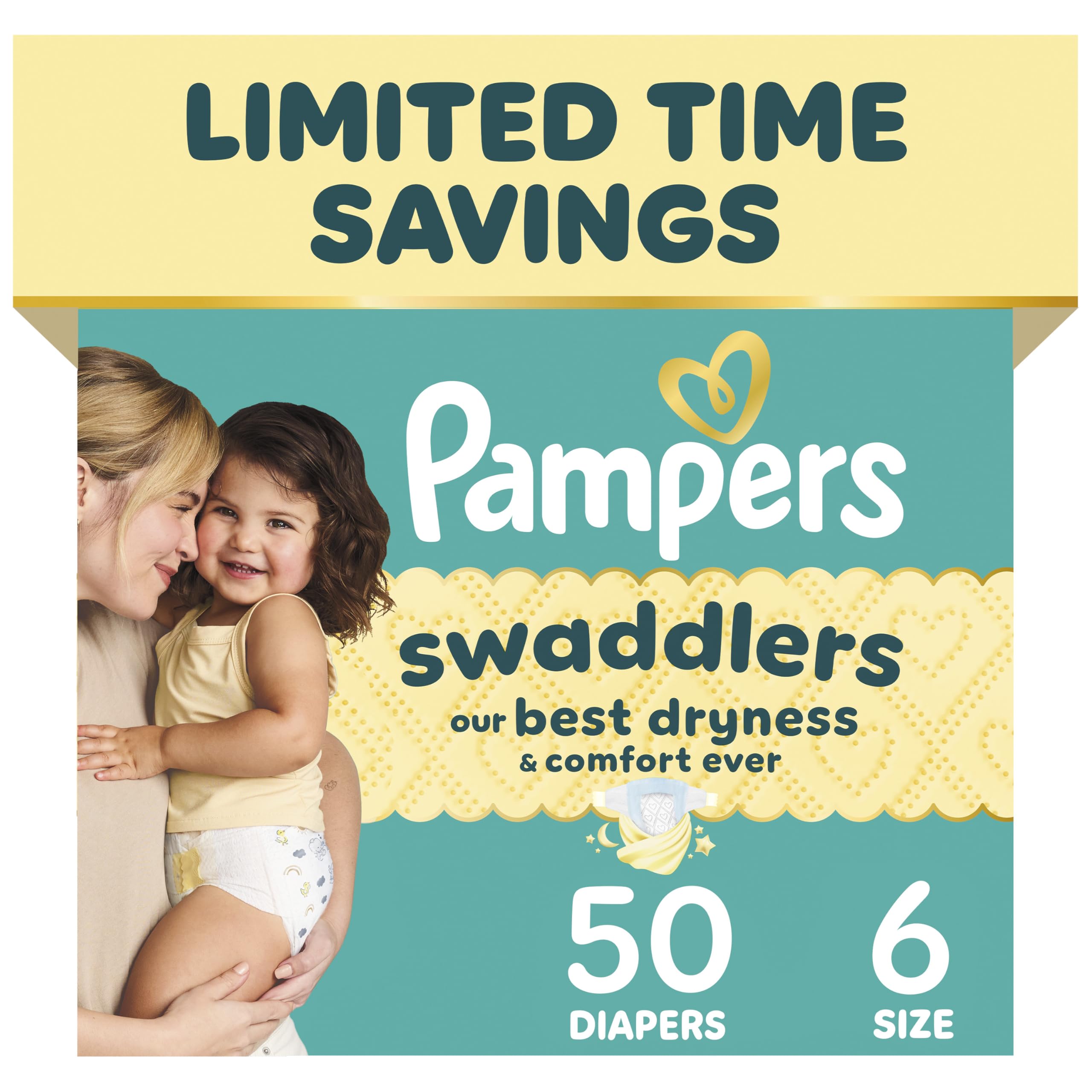 Pampers Swaddlers Newborn Diapers, Size Newborn (10 lbs), 84 Count, Fragrance Free, Hypoallergenic, Absorbent, Pediatrician Recommended, Skin Safe