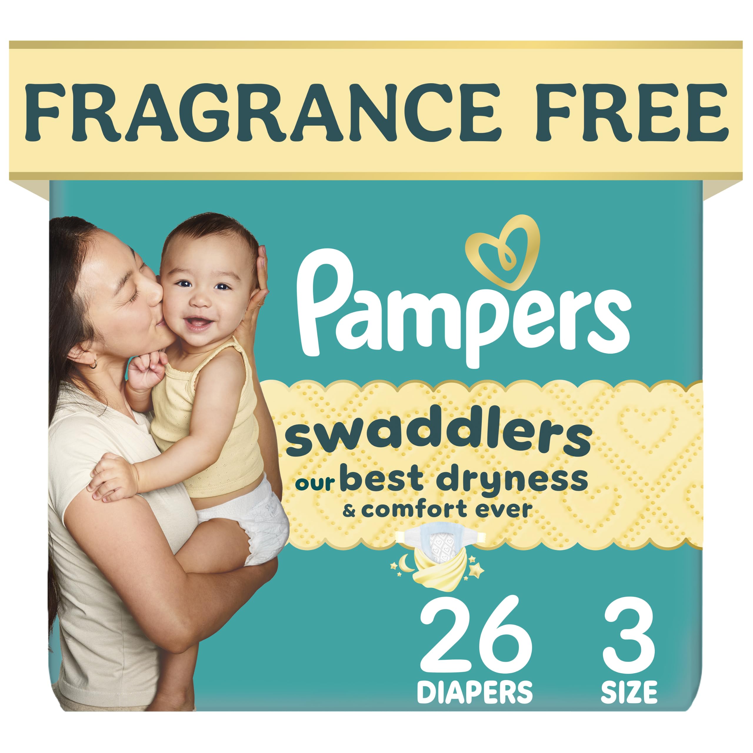 Pampers Swaddlers Newborn Diapers, Size Newborn (10 lbs), 84 Count, Fragrance Free, Hypoallergenic, Absorbent, Pediatrician Recommended, Skin Safe
