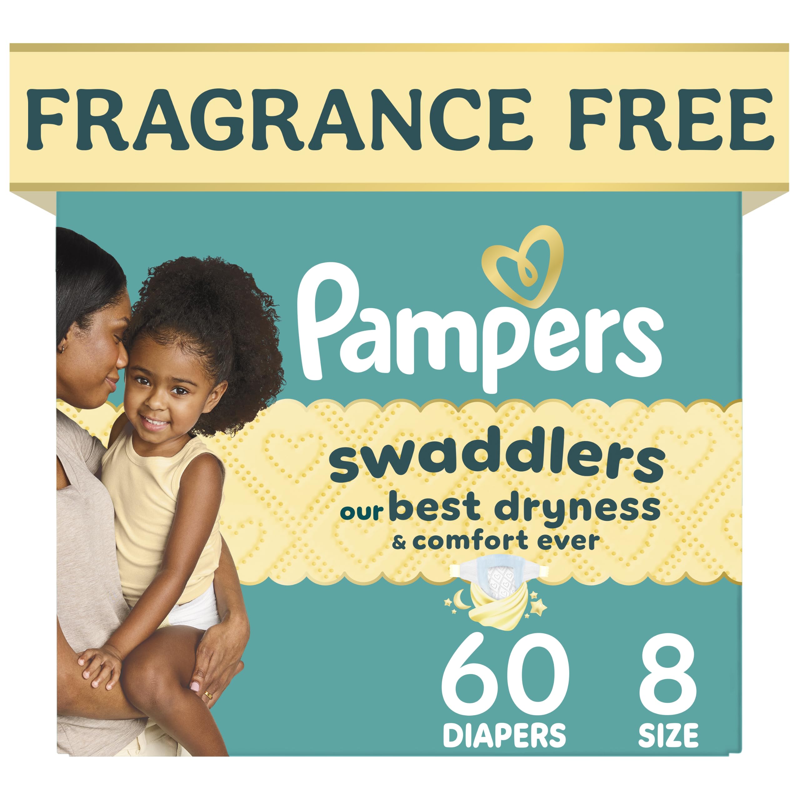 Pampers Swaddlers Newborn Diapers, Size Newborn (10 lbs), 84 Count, Fragrance Free, Hypoallergenic, Absorbent, Pediatrician Recommended, Skin Safe