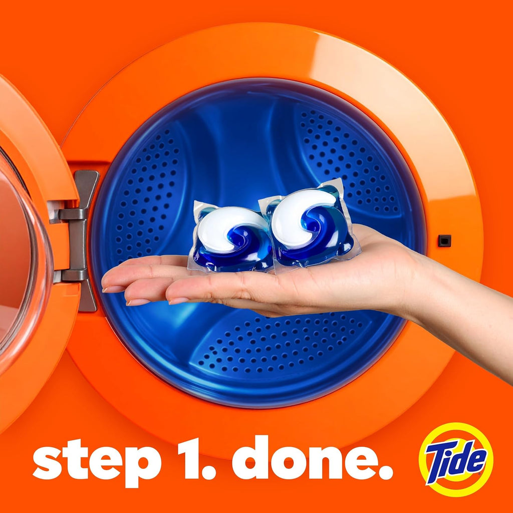 Tide PODS laundry detergent pacs, 3-in-1 Stain Remover, Odor Fighter, Color Protector, 42 Count, HE compatible, Original Scent