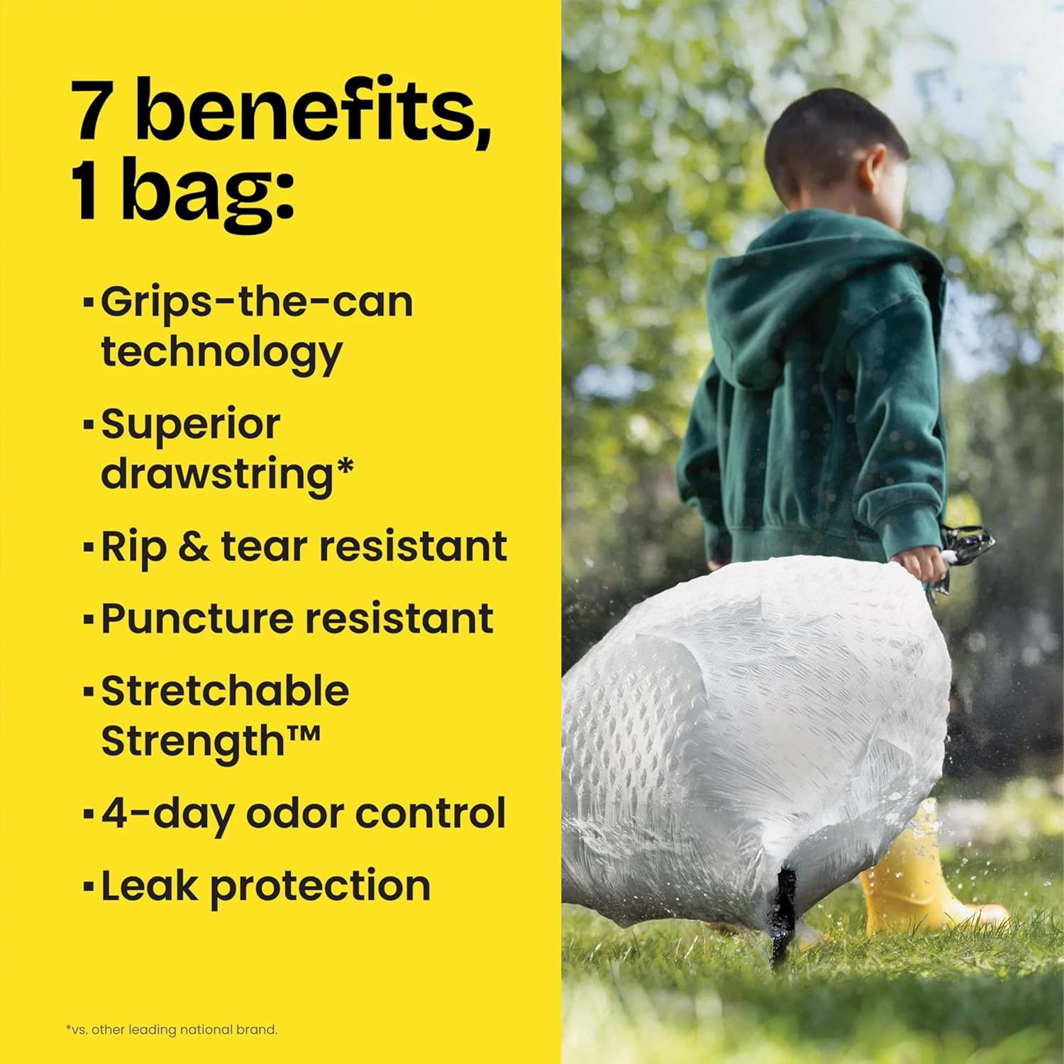 Glad ForceFlex Tall Kitchen Drawstring Trash Bags, 13 Gal, Gain Lavender, 80 Ct (Package May Vary)