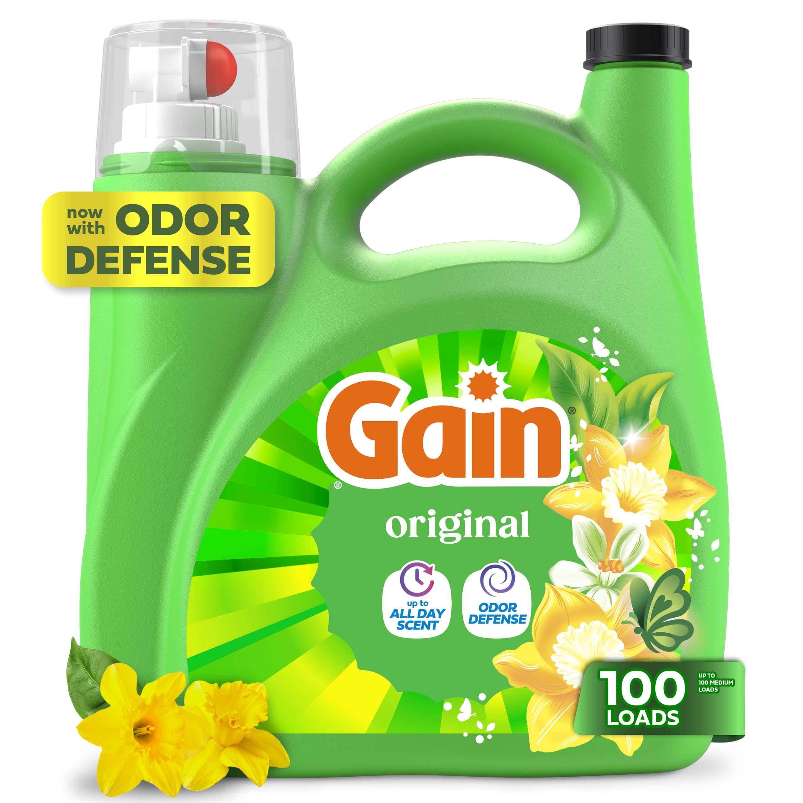 Gain + Aroma Boost Liquid Laundry Detergent, Original Scent, 61 Loads, 88 fl oz, HE Compatible (Pack of 2)
