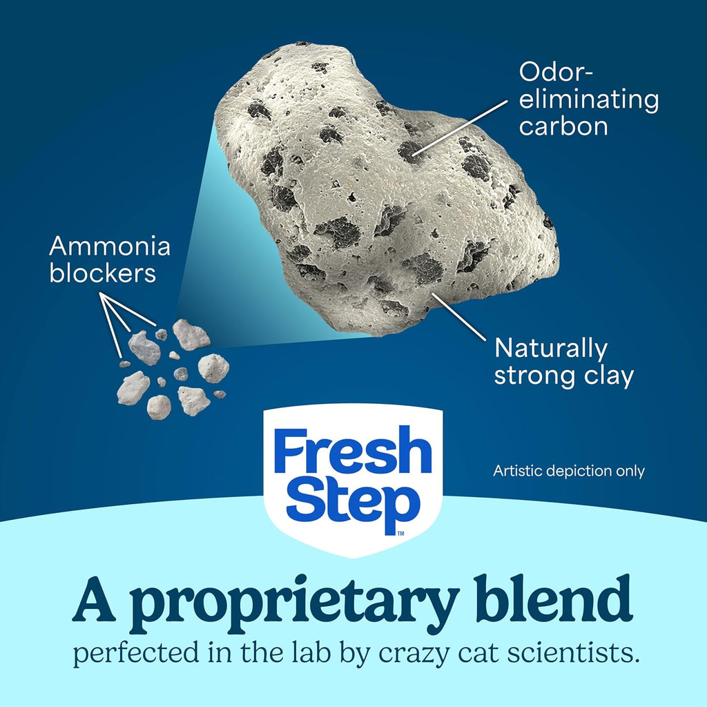 Fresh Step Advanced Odor Shield Light Weight Multi Cat Clumping Litter with Febreze Freshness, Ammonia Block Technology, 18.5 lb. Box, Pack of 2