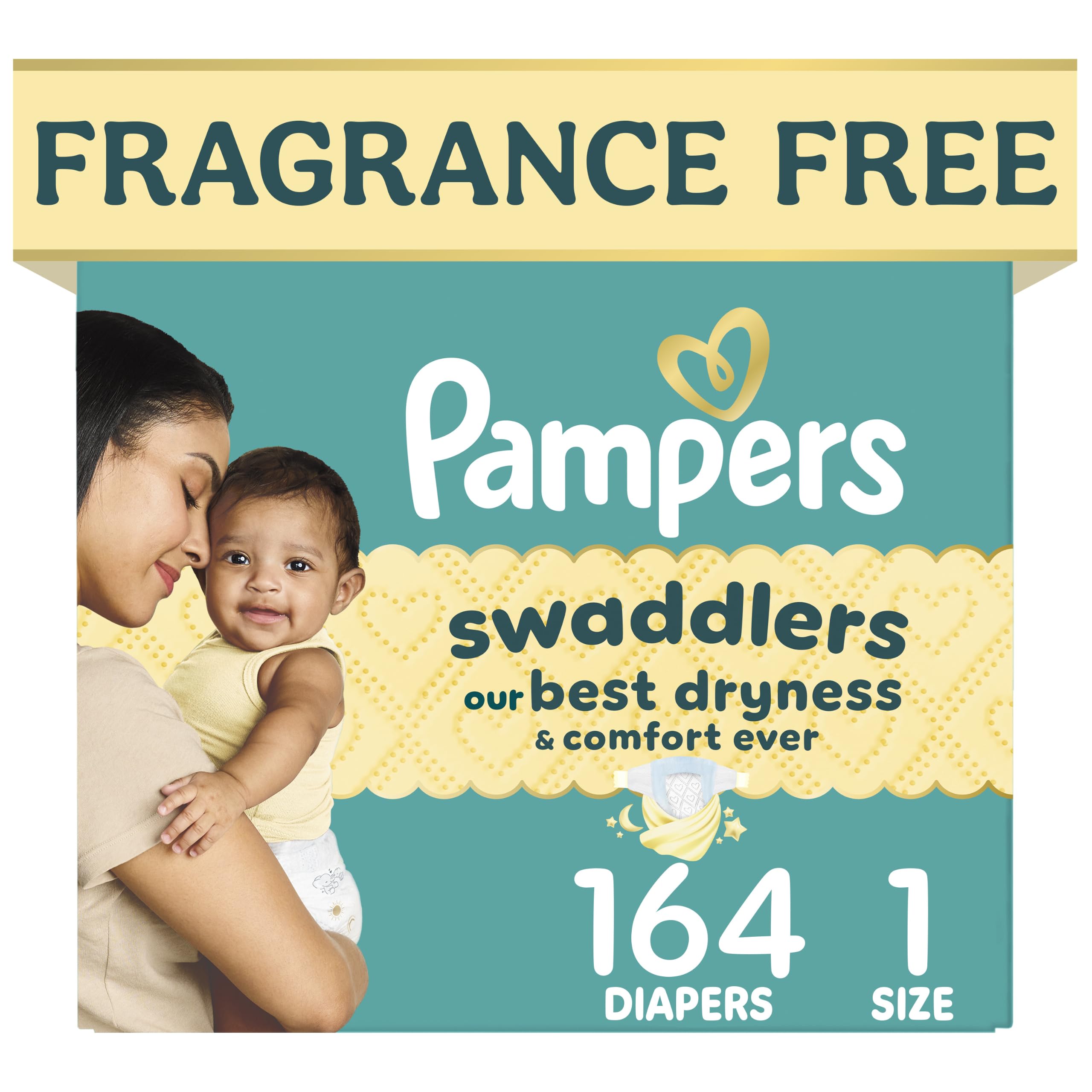 Pampers Swaddlers Newborn Diapers, Size Newborn (10 lbs), 84 Count, Fragrance Free, Hypoallergenic, Absorbent, Pediatrician Recommended, Skin Safe