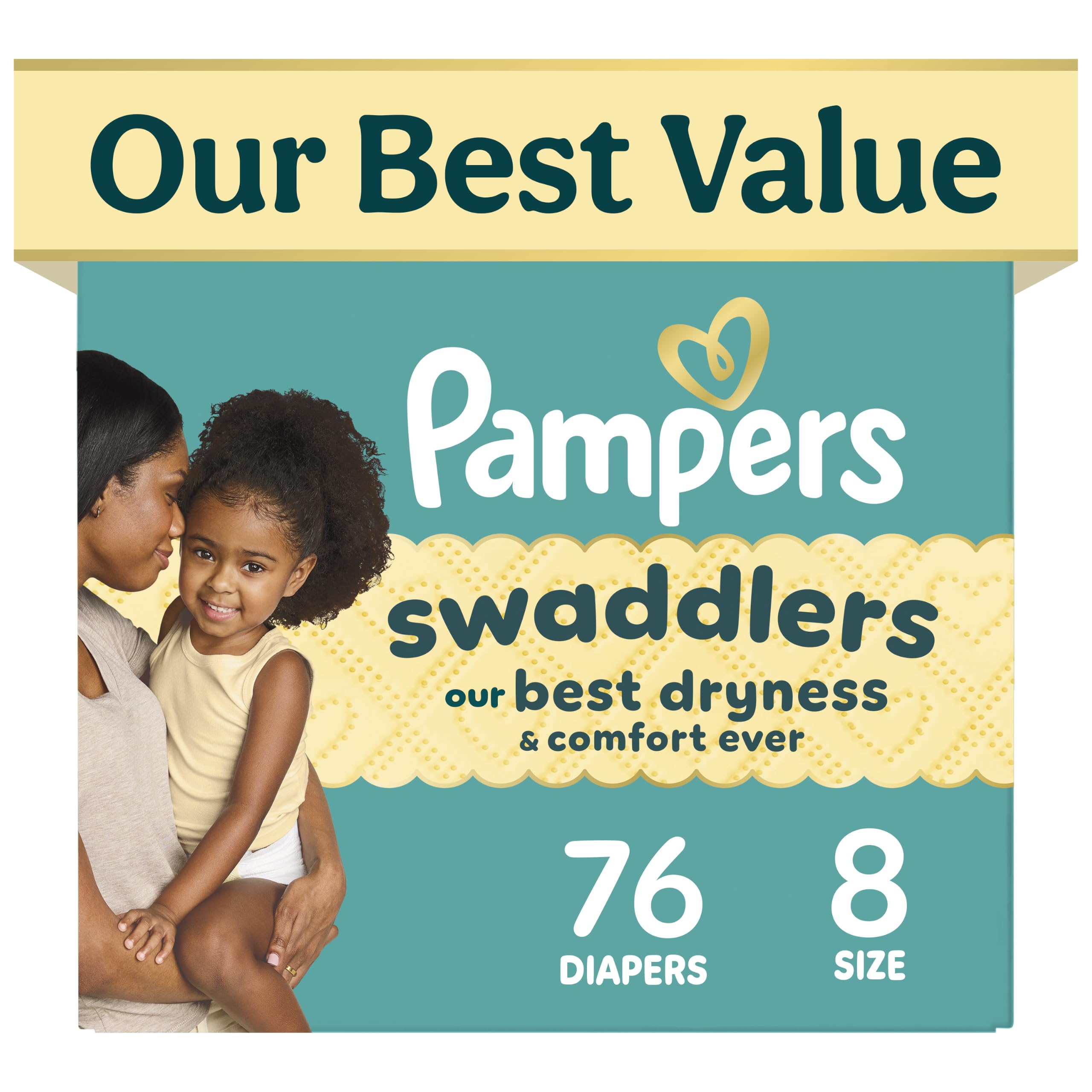 Pampers Swaddlers Newborn Diapers, Size Newborn (10 lbs), 84 Count, Fragrance Free, Hypoallergenic, Absorbent, Pediatrician Recommended, Skin Safe