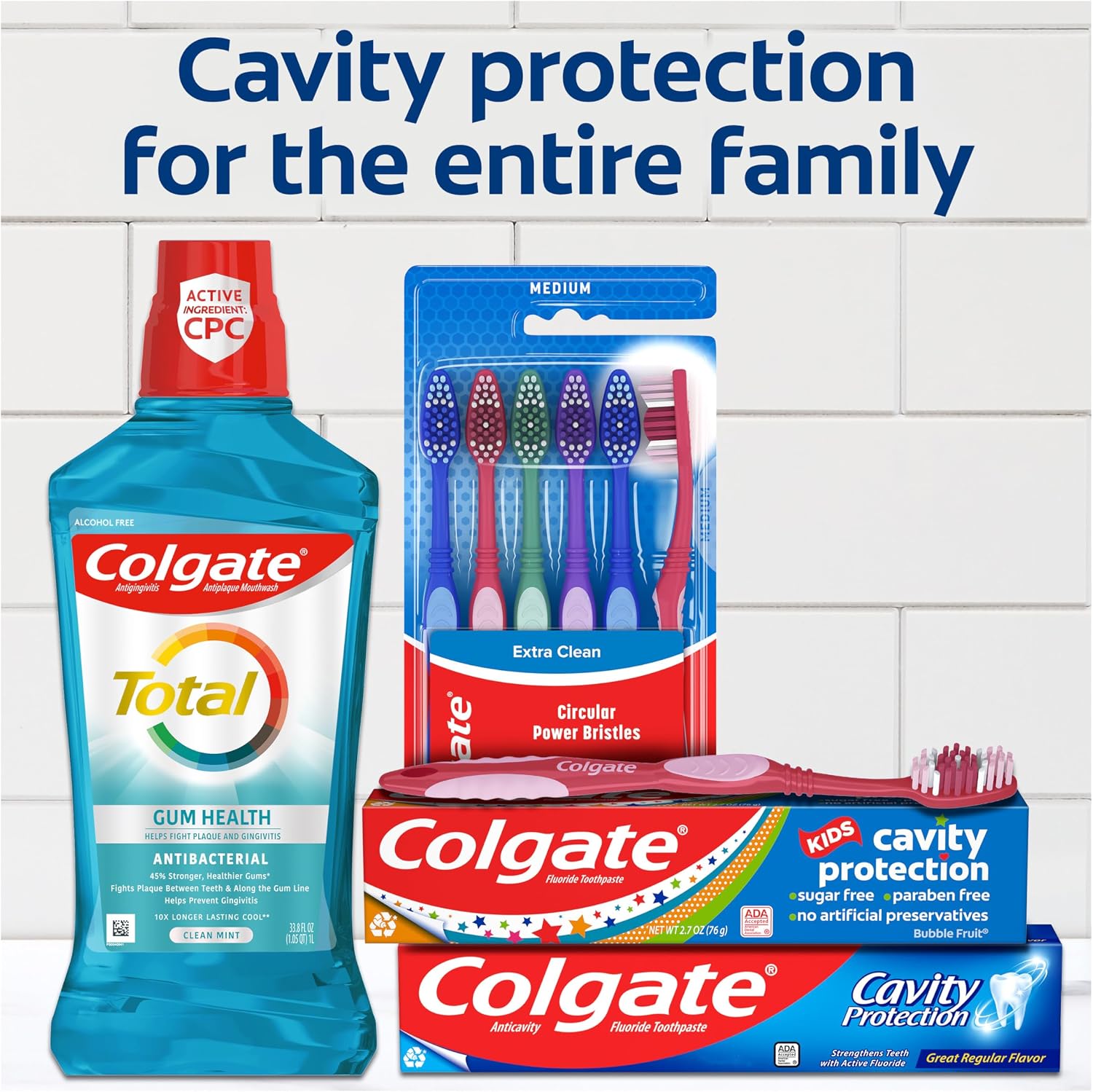 Colgate Cavity Protection Toothpaste with Fluoride, Minty Great Regular Flavor, Anti Cavity Toothpaste, 6 Pack, 6 Oz Tubes