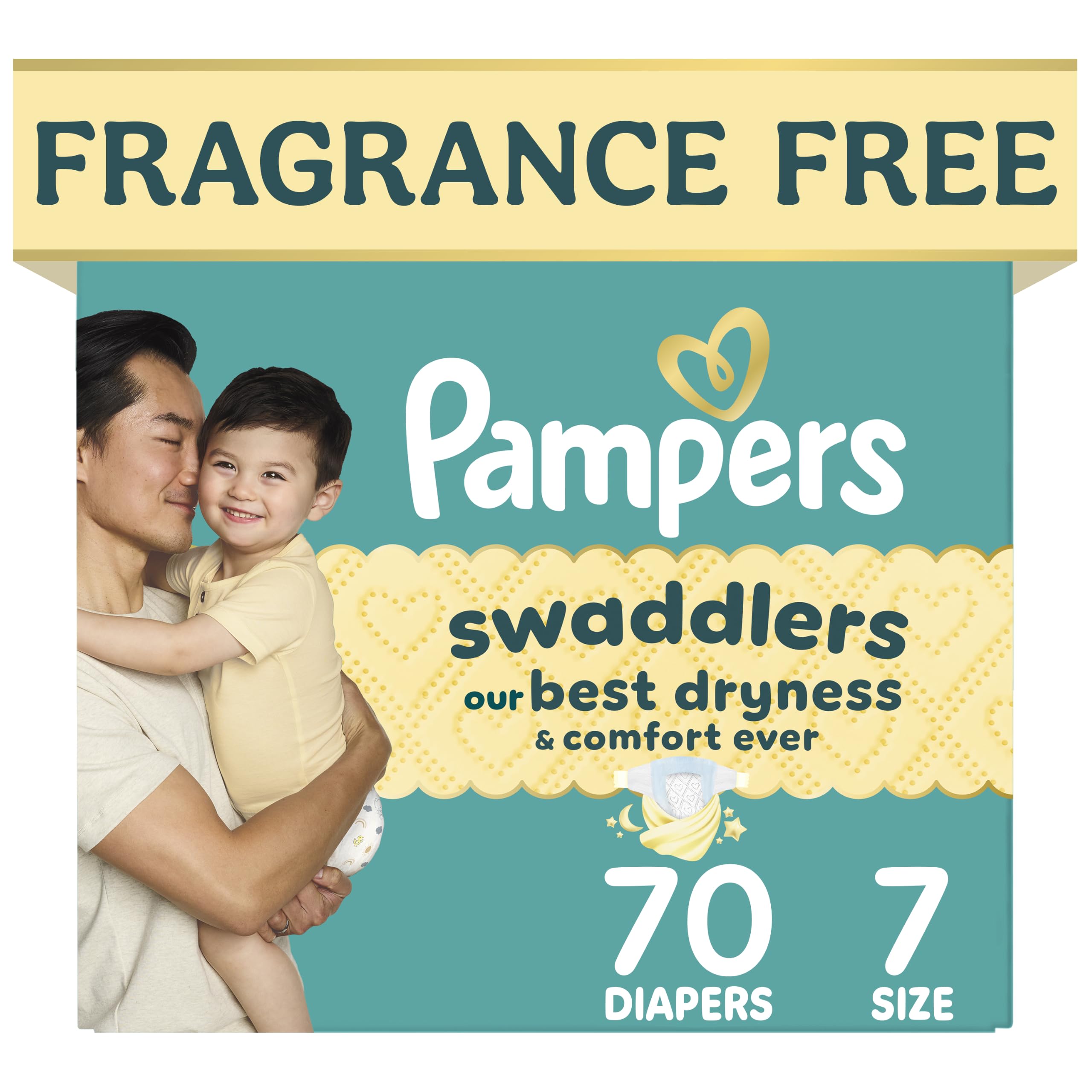 Pampers Swaddlers Newborn Diapers, Size Newborn (10 lbs), 84 Count, Fragrance Free, Hypoallergenic, Absorbent, Pediatrician Recommended, Skin Safe