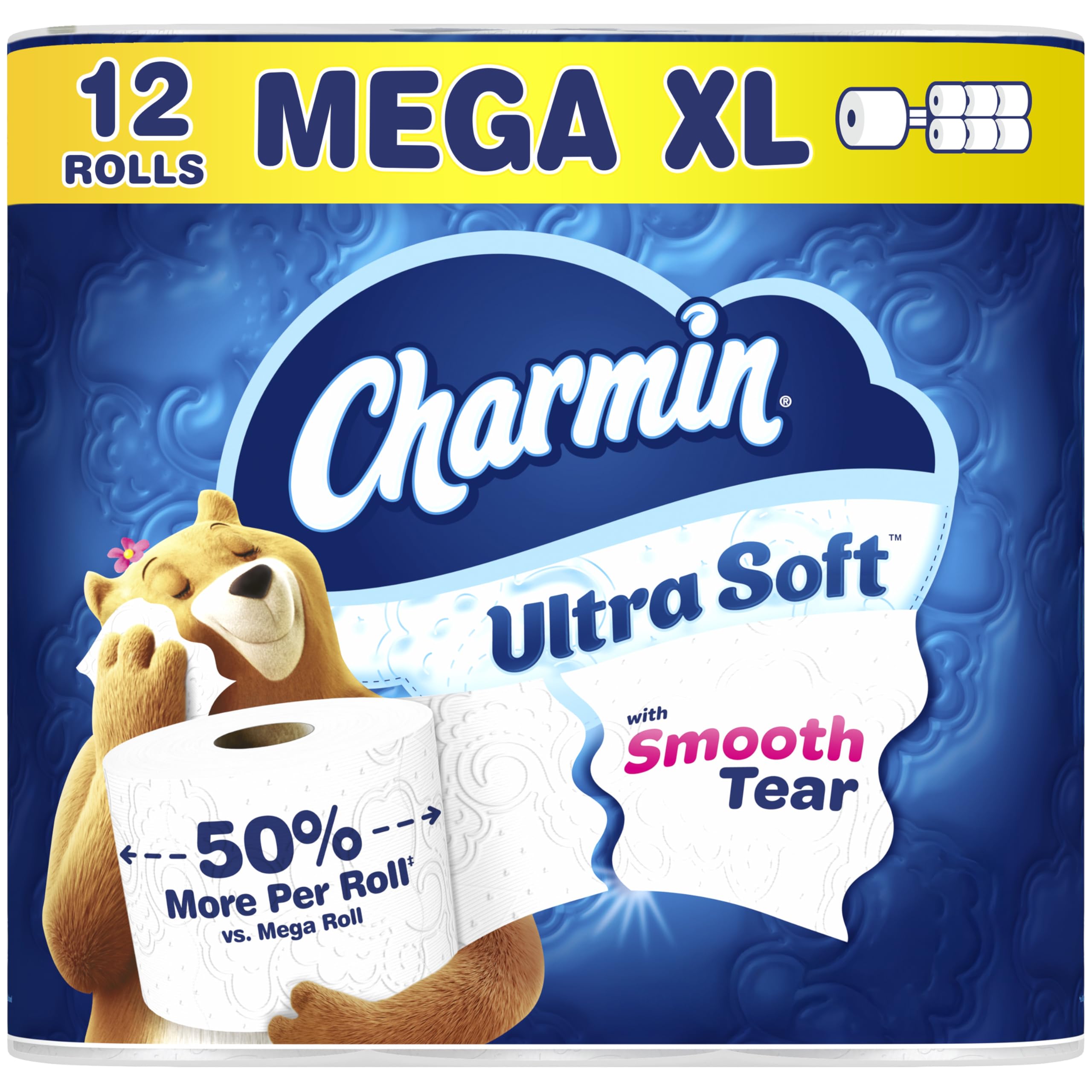 Charmin Ultra Soft Toilet Paper, 12 Mega Rolls = 24 Regular Rolls, 2-ply Bath Tissue