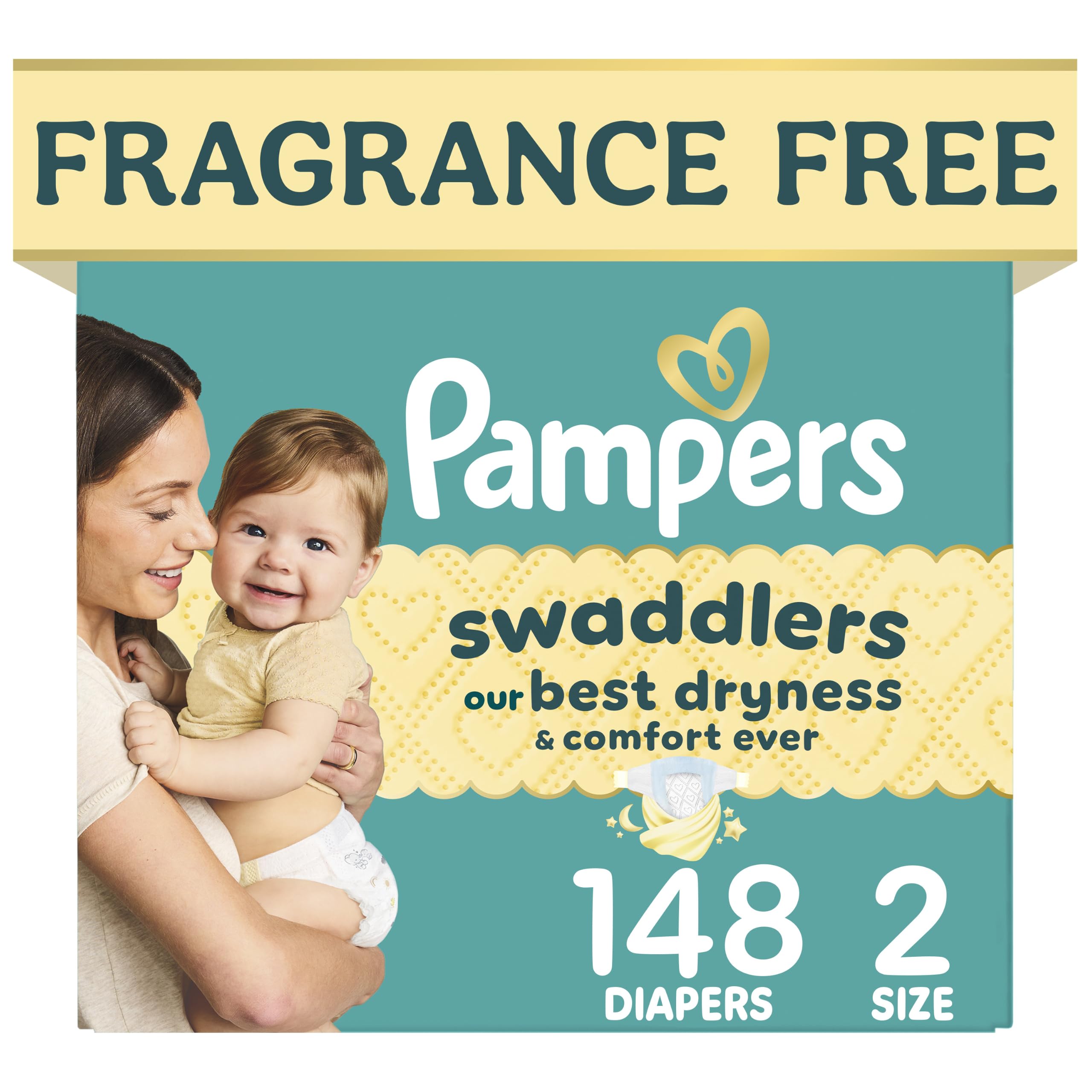 Pampers Swaddlers Newborn Diapers, Size Newborn (10 lbs), 84 Count, Fragrance Free, Hypoallergenic, Absorbent, Pediatrician Recommended, Skin Safe