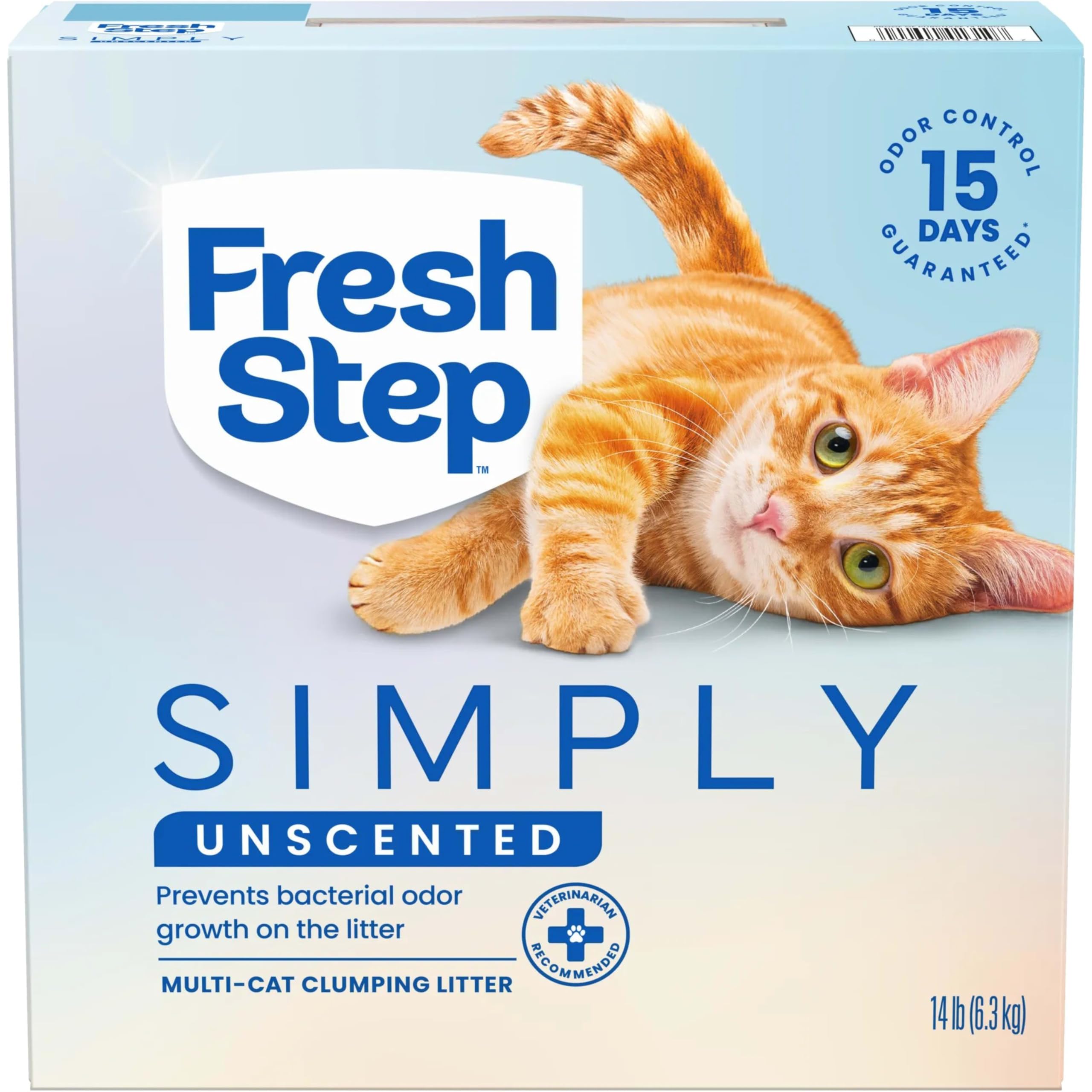 Fresh Step Advanced Odor Shield Light Weight Multi Cat Clumping Litter with Febreze Freshness, Ammonia Block Technology, 18.5 lb. Box, Pack of 2
