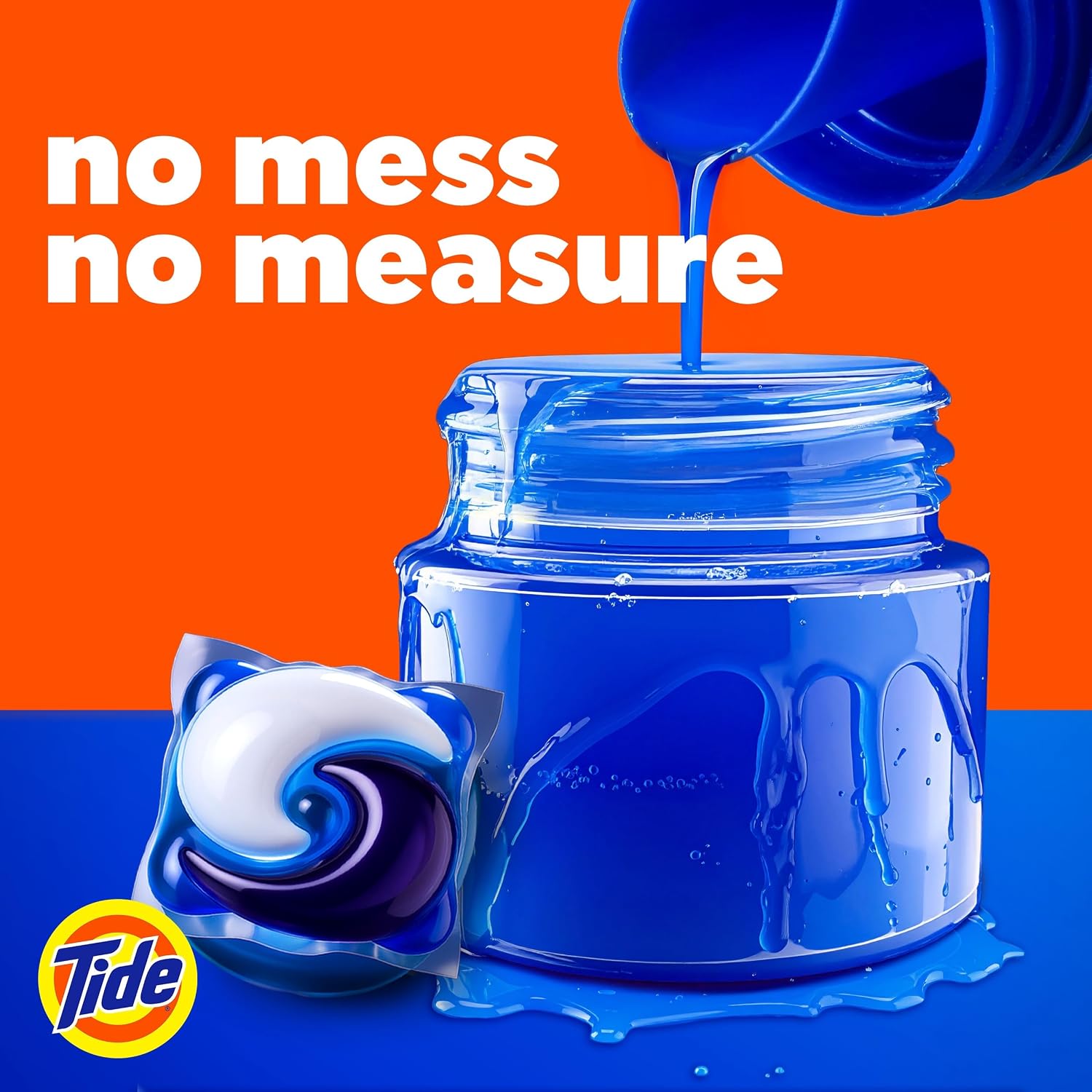 Tide PODS laundry detergent pacs, 3-in-1 Stain Remover, Odor Fighter, Color Protector, 42 Count, HE compatible, Original Scent