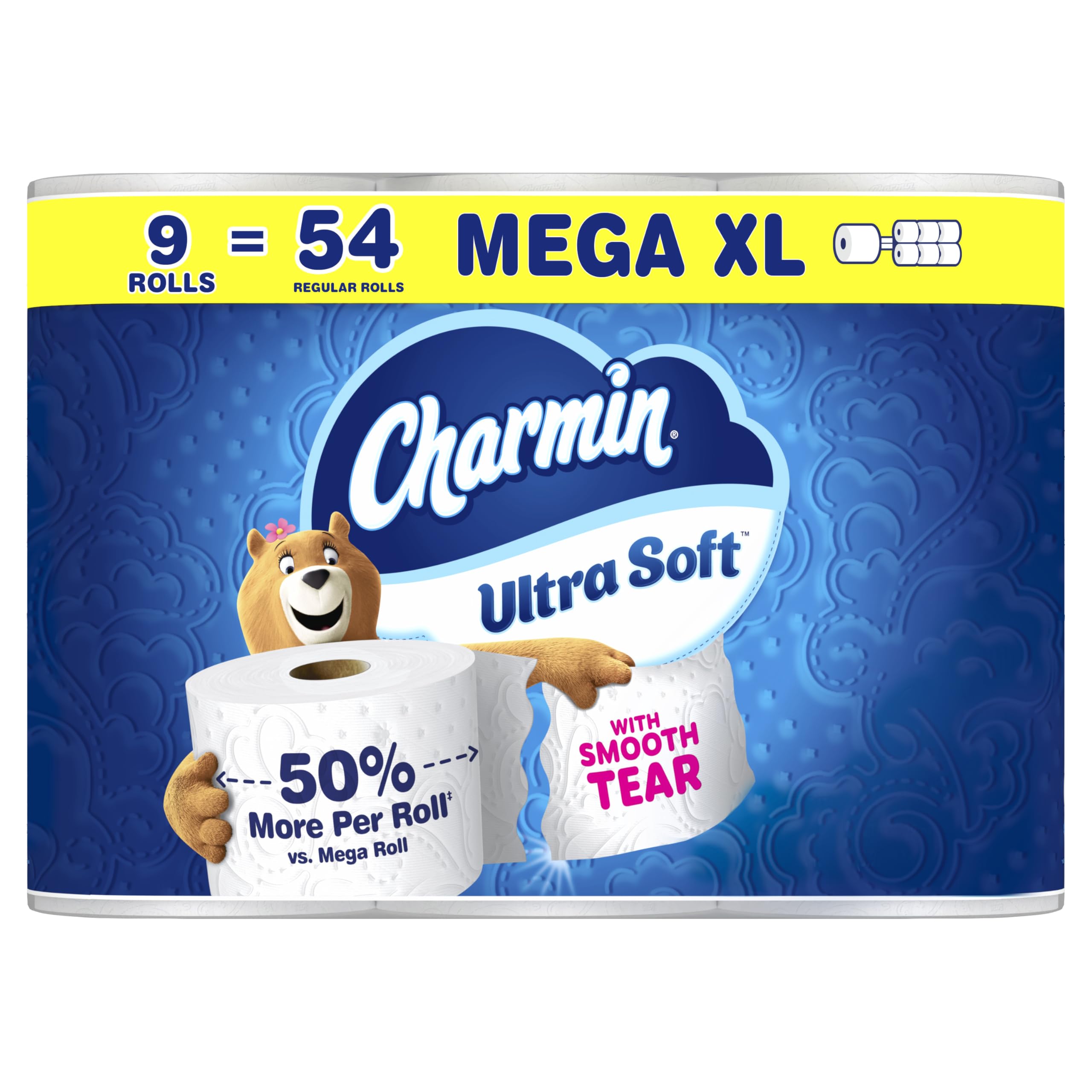 Charmin Ultra Soft Toilet Paper, 12 Mega Rolls = 24 Regular Rolls, 2-ply Bath Tissue