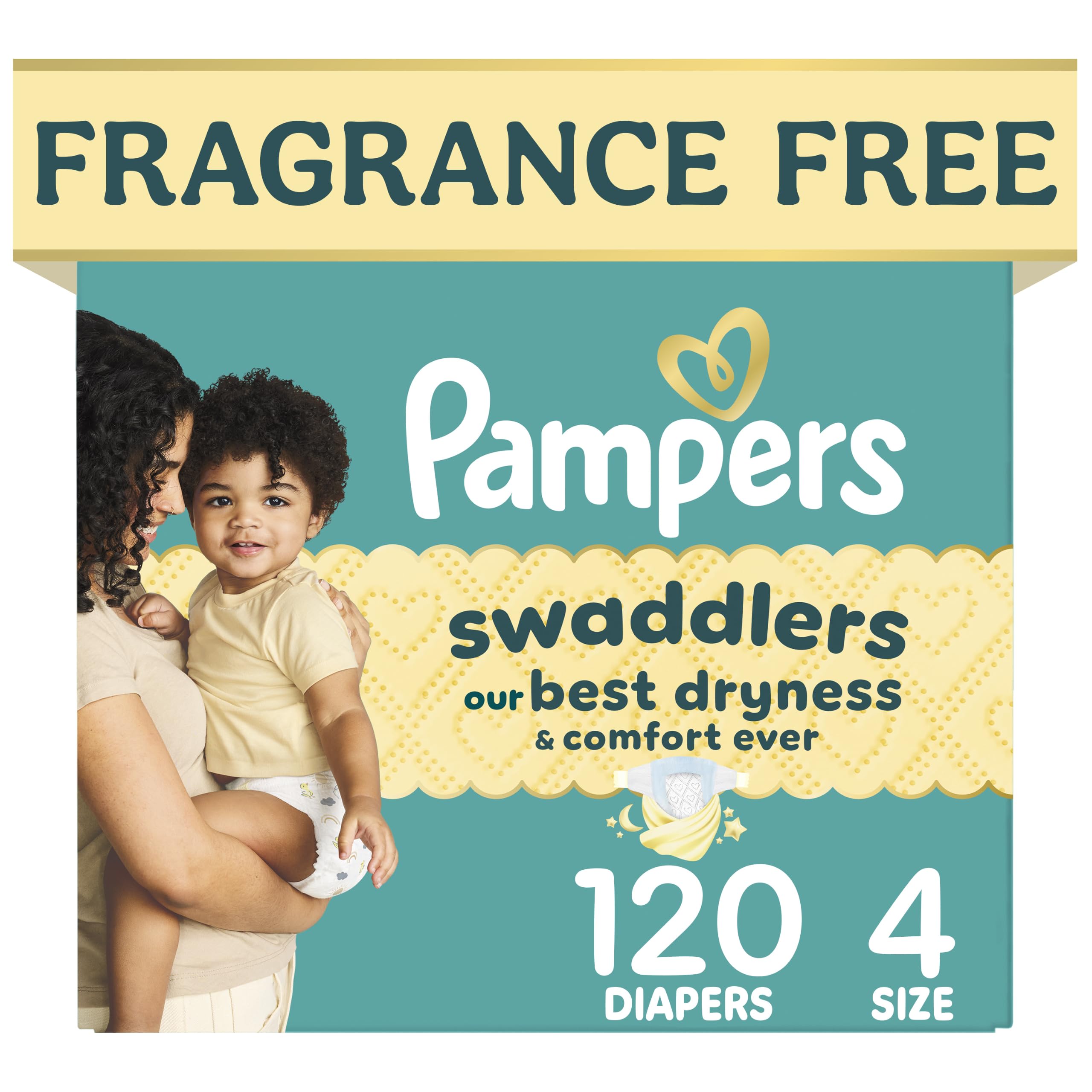 Pampers Swaddlers Newborn Diapers, Size Newborn (10 lbs), 84 Count, Fragrance Free, Hypoallergenic, Absorbent, Pediatrician Recommended, Skin Safe