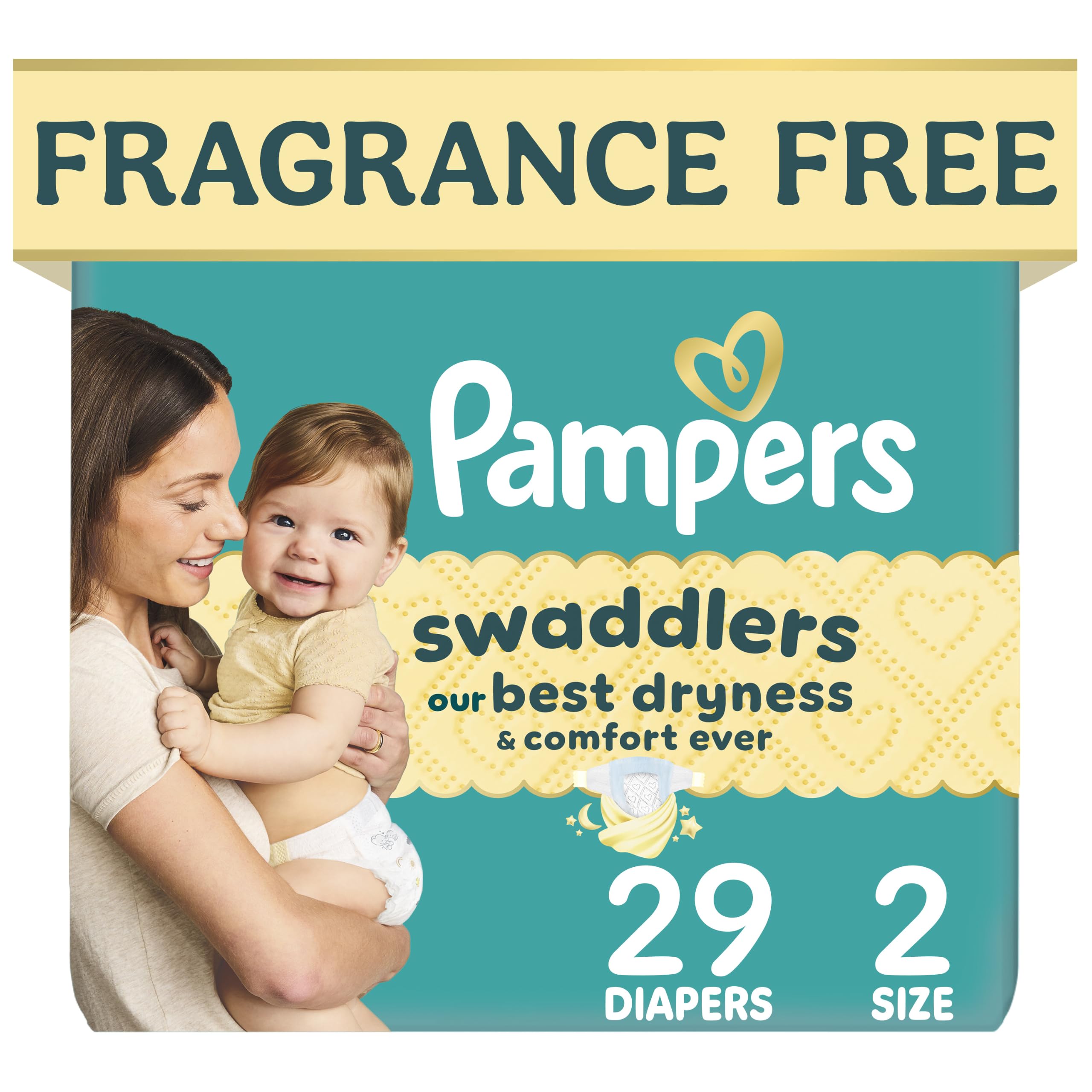 Pampers Swaddlers Newborn Diapers, Size Newborn (10 lbs), 84 Count, Fragrance Free, Hypoallergenic, Absorbent, Pediatrician Recommended, Skin Safe