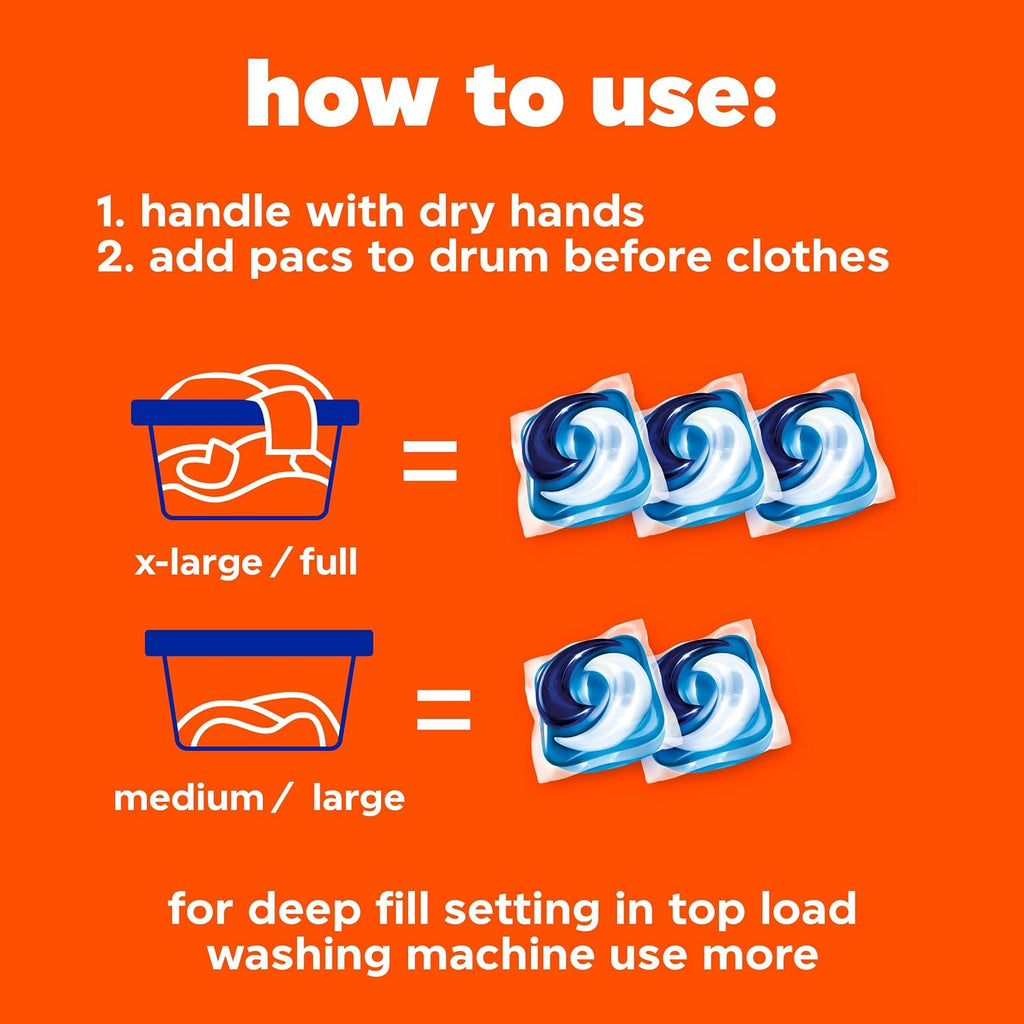 Tide PODS laundry detergent pacs, 3-in-1 Stain Remover, Odor Fighter, Color Protector, 42 Count, HE compatible, Original Scent