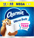 Charmin Ultra Soft Toilet Paper, 12 Mega Rolls = 24 Regular Rolls, 2-ply Bath Tissue